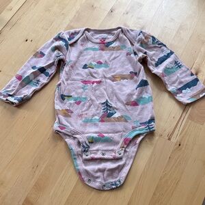 Carter's Pink Patterned Long Sleeve Bodysuit